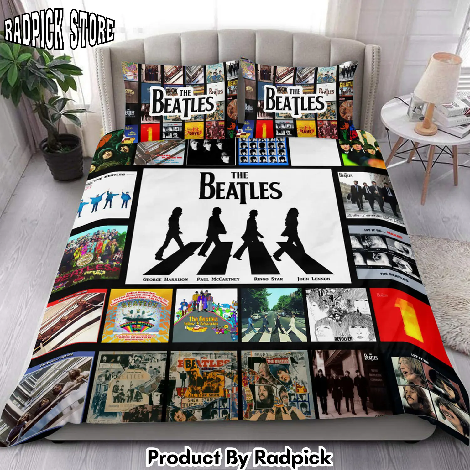 Radpick the beatles albums over printed bedding set s220201 rp3271398